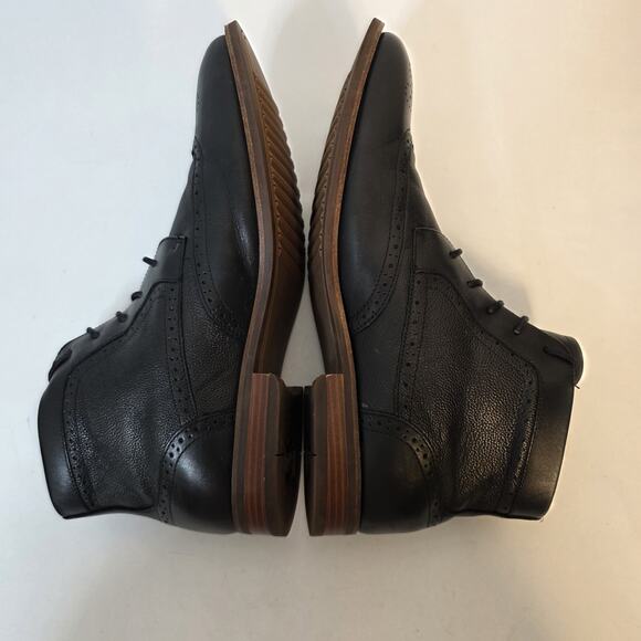 Florsheim Rucci Mens 10M Black Leather Wingtip Ankle Lace Up Boots